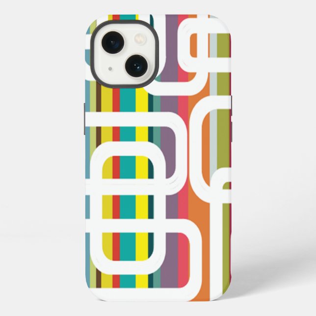 Funda Para iPhone Rayas y Rectángulos  (Reverso )