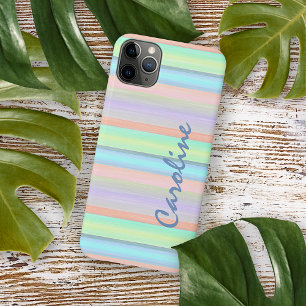 Funda Para iPhone 16 Pro Max Rayo de color melocotón azul rosa lima verde Patró