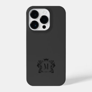 Funda Para iPhone 14 Pro Razones reales grises negros y un monograma de la