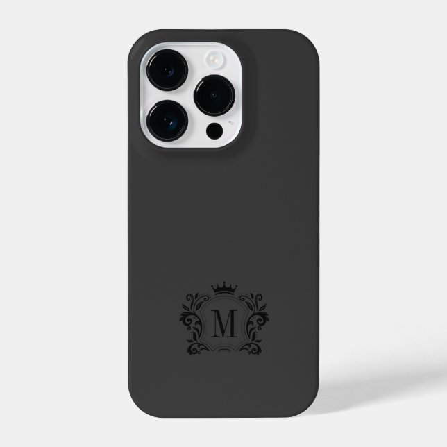 Funda Para iPhone Razones reales grises negros y un monograma de la  (Reverso )