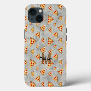 Rebanadas de pizza geniales patrón gris vintage Mo