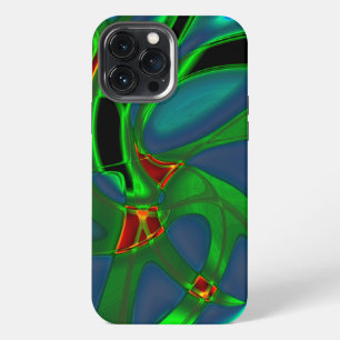 Funda Para iPhone 13 Pro Max Recortes verdes rojos raros con cierto brillo metá