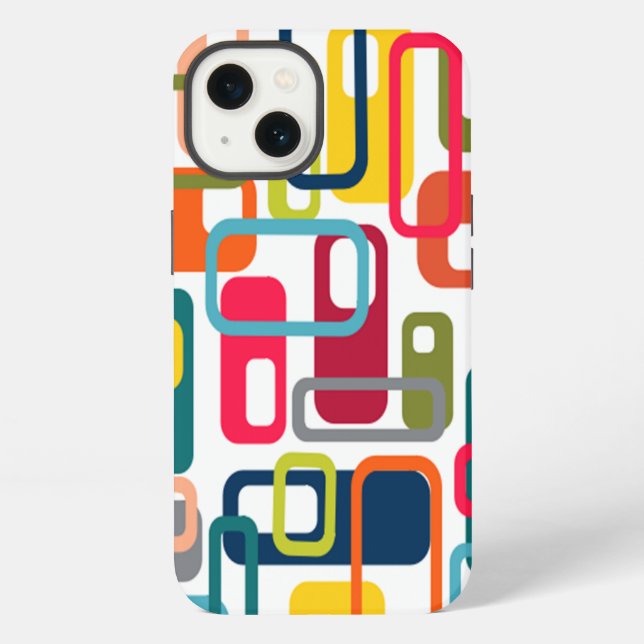 Funda Para iPhone Rectángulos Modernos de Mitad de Siglo (Reverso )