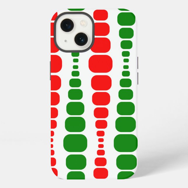 Funda Para iPhone Rectángulos Modernos de Navidad  (Reverso )