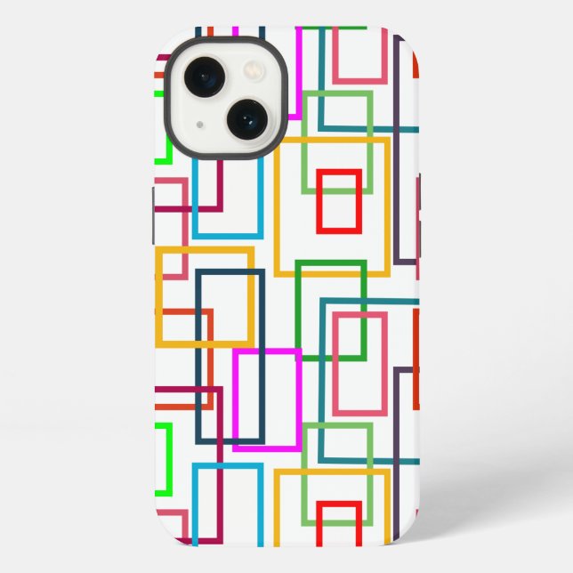Funda Para iPhone Rectángulos superpuestos  (Reverso )