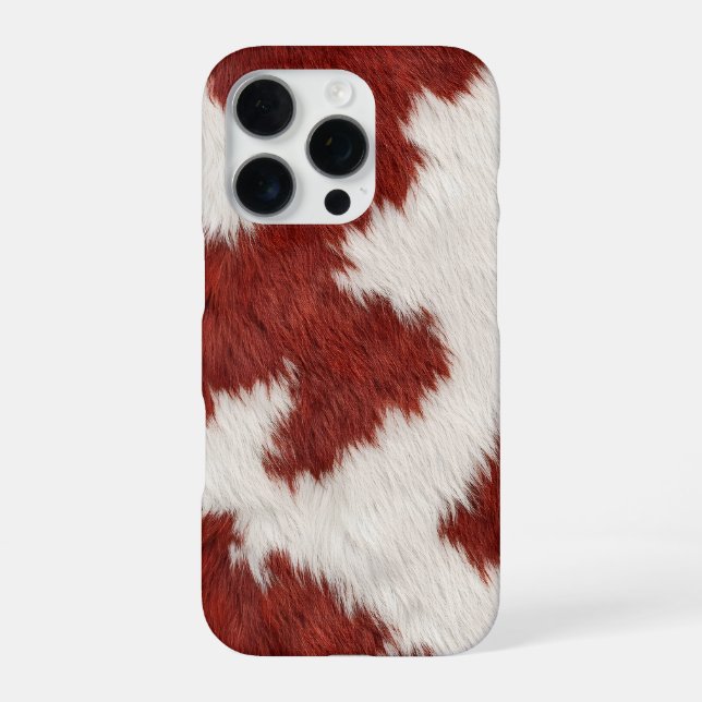 Funda Para iPhone red and white cow skin texture (Reverso)