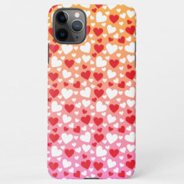 Funda Para iPhone 11Pro Max Red and White Hearts Pattern Phone Case