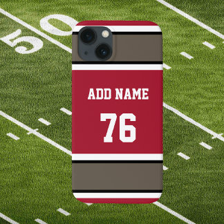 Red Black and Pewter Sports Stripe
