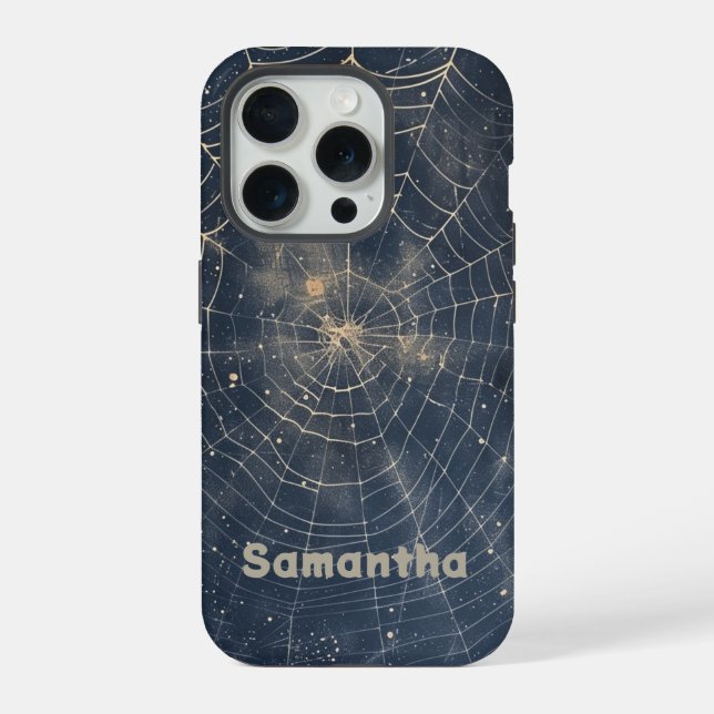 Funda Para iPhone Red Celeste de Araña Gótica Noche Estrellada (Reverso )