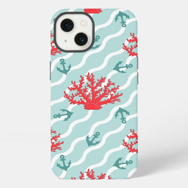 Funda Para iPhone Red Coral Pattern 1 (Reverso )