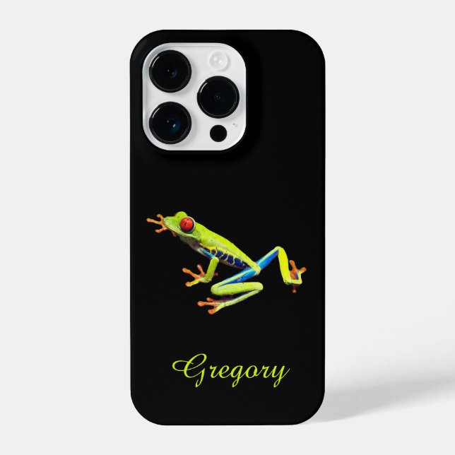 Funda Para iPhone Red Eyed Painted Tree Frog  Name Addition (Reverso )