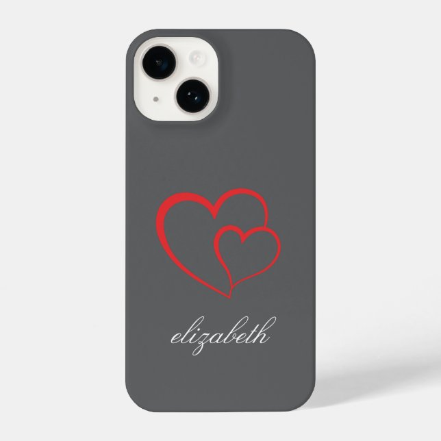 Funda Para iPhone red heart shape colorful background personalized  (Reverso )