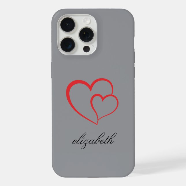 Funda Para iPhone red heart shape colorful background personalized  (Reverso )