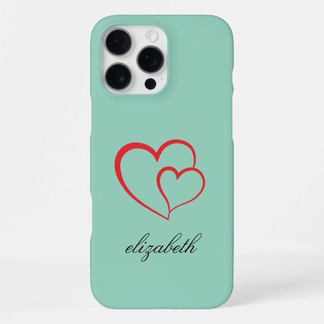 Funda Para iPhone red heart shape colorful background personalized  (Reverso )