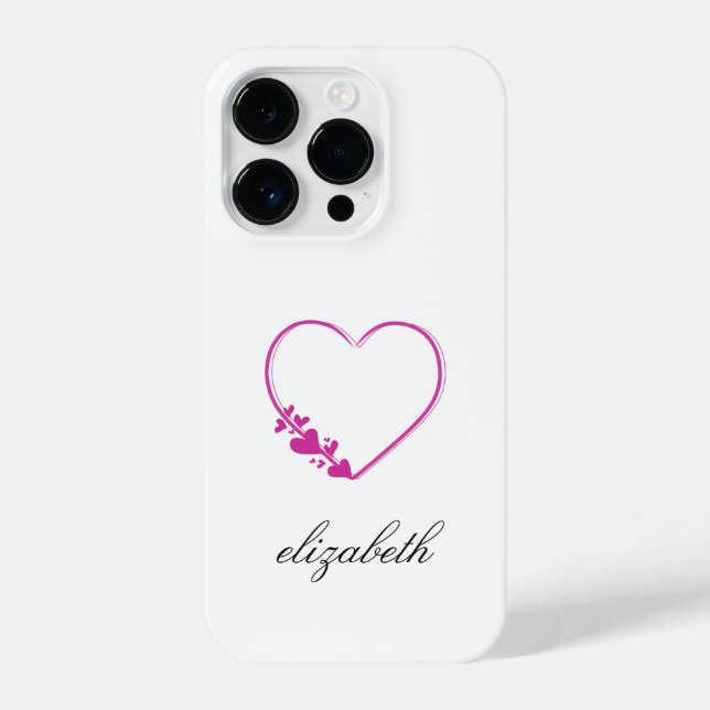 Funda Para iPhone red heart shape withe background personalized  (Reverso )