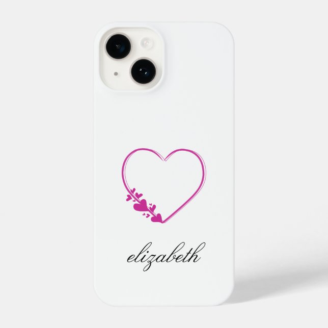 Funda Para iPhone red heart shape withe background personalized  (Reverso )