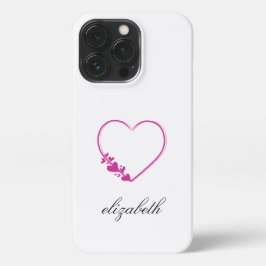 Funda Para iPhone 13 Pro red heart shape withe background personalized 