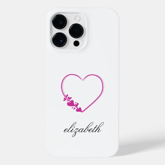 Funda Para iPhone red heart shape withe background personalized  (Reverso)