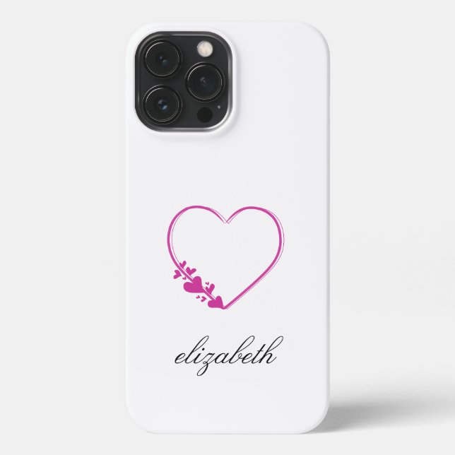 Funda Para iPhone red heart shape withe background personalized  (Reverso )