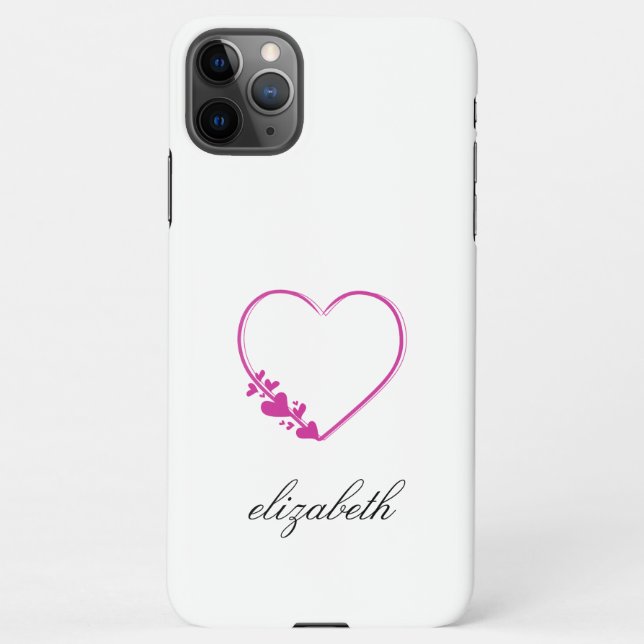 Funda Para iPhone red heart shape withe background personalized  (Reverso)
