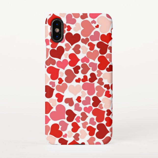 Funda Para iPhone Red Hearts Mousepad (Reverso)
