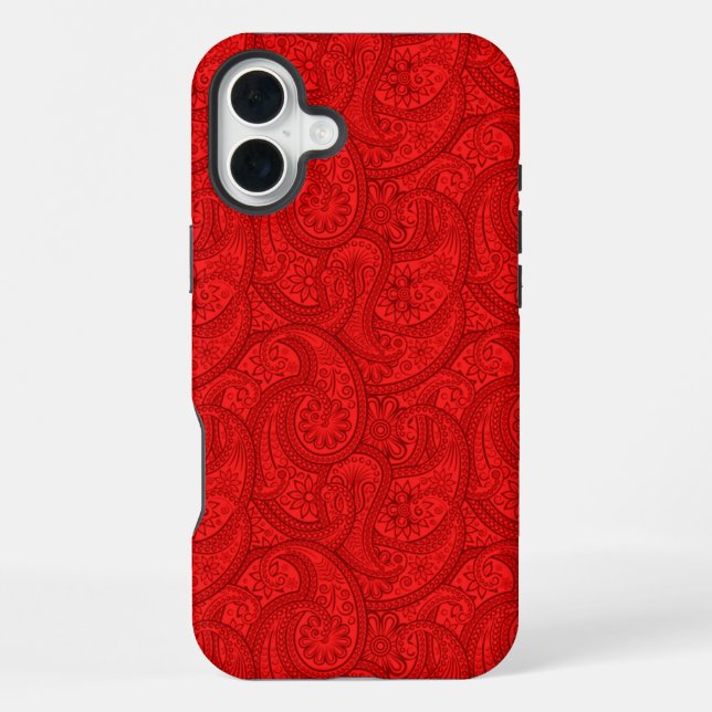 Funda Para iPhone Red Paisley (Reverso )