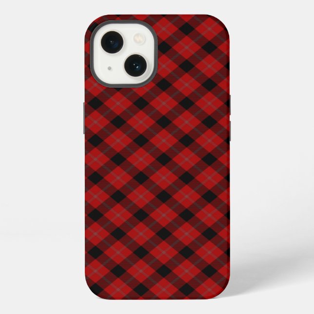 Funda Para iPhone Red Plaid (Reverso )