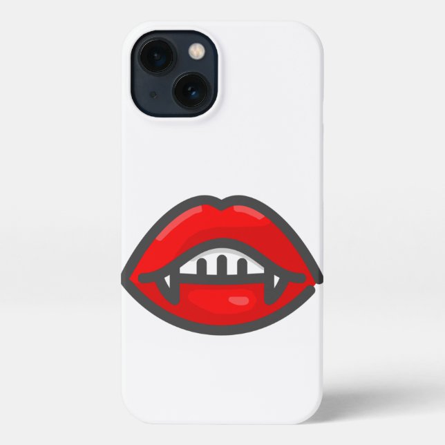 Funda Para iPhone red sexy halloween vampire teeth (Reverso )