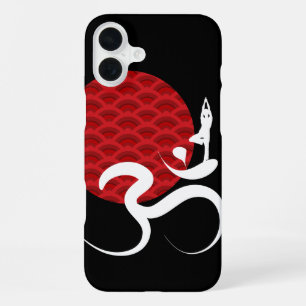 Funda Para iPhone 16 Plus Red Sun Yoga Espiritual Indio Meditar Om Ohm Logo