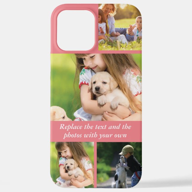 Funda Para iPhone Reemplazar texto y fotos con el suyo (Reverso )