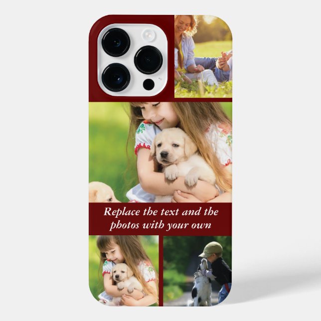Funda Para iPhone Reemplazar texto y fotos con el suyo (Reverso)