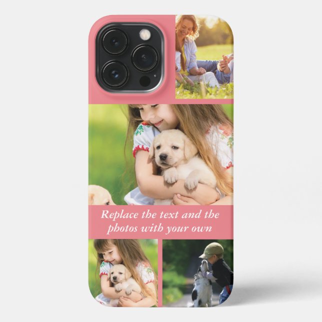 Funda Para iPhone Reemplazar texto y fotos con el suyo (Reverso )