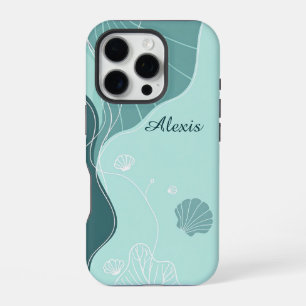 Funda Para iPhone 16 Pro Reflejo de conchas de vieira y algas marinas