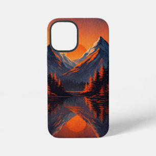 Funda Para iPhone 12 Mini Reflejo de la puesta de sol en la montaña Cielo na