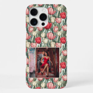 Funda Para iPhone 16 Pro Max Regalo de aniversario elegante Tulipán Floral Pers