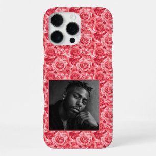Funda Para iPhone 16 Pro Max Regalo de boda artístico rosa floral personalizado
