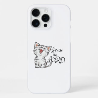 Funda Para iPhone 16 Pro Max regalo de escritura cristiana con gato lindo, Alab