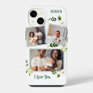 Funda Para iPhone 14 Regalo de foto personalizado Mama Sweet Greenery