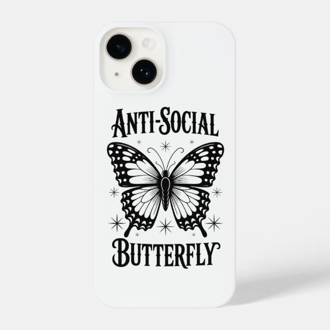 Funda Para iPhone Regalo de introvertido antimariposa social (Reverso )