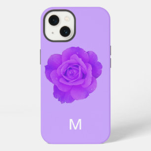 Regalo de monograma de rosa floral violeta elegant