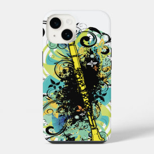 Funda Para iPhone 14 Regalo de músico clarinete grunge remolino