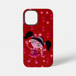 FUNDA PARA iPhone 12 MINI REGALO DE NIÑA FELIZ CON FLORES SALUDOS CUMPLEAÑOS