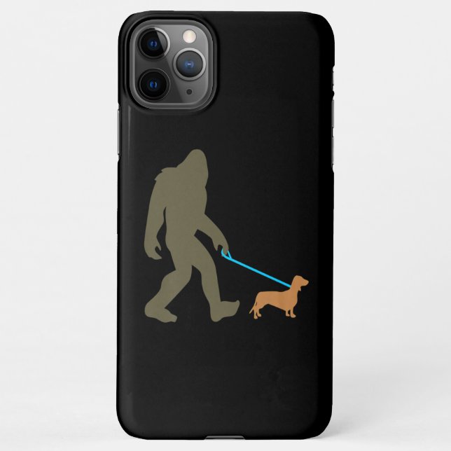 Funda Para iPhone Regalo de perro | La Marcha De Dachshund Con Quién (Reverso)