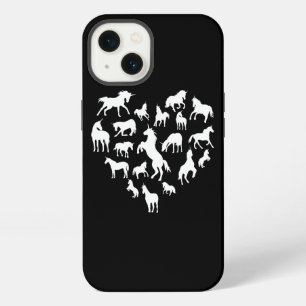 Regalo de silueta en forma de corazón de unicornio