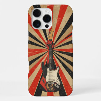 Funda Para iPhone 16 Pro Max Regalo genial para guitarrista eléctrico Arte rock