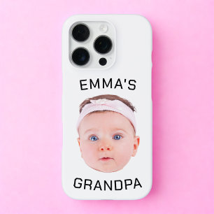 Funda Para iPhone 16 Pro Regalo para Abuelo, Cara de Bebé Personalizada, Re