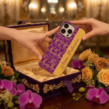 Regalo personalizado barra de flores barrocas púrp