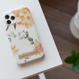 Funda Para iPhone 11Pro Max Regalo personalizado de flores modernas amarillo y