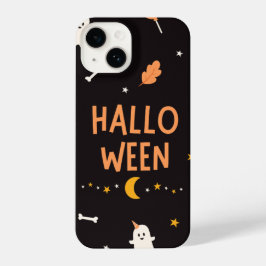 Funda Para iPhone 14 Regalo simple de HalloWeen en blanco y negro