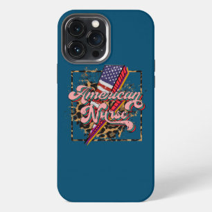 Funda Para iPhone 13 Pro Max Regalos de enfermera americana de leopardo para mu
